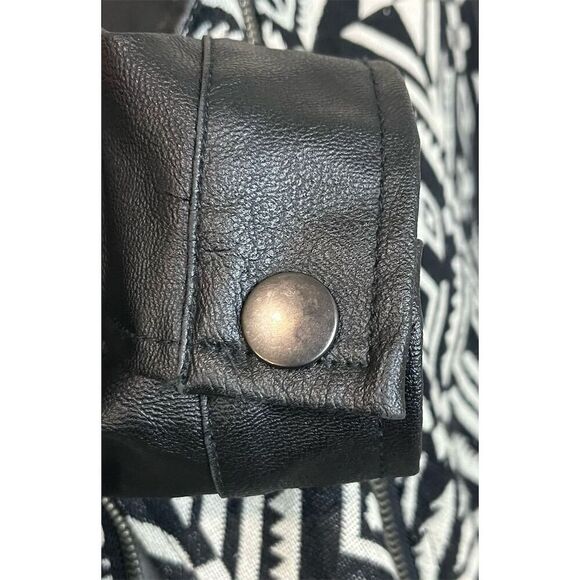 Blu Pepper Women's L Tribal Print FAUX Leather Moto Jacket Gothic Grunge Western - Picture 9 of 14